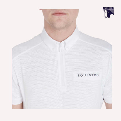 POLO UOMO SLIM FIT DA CONCORSO EQUESTRO - BIANCO