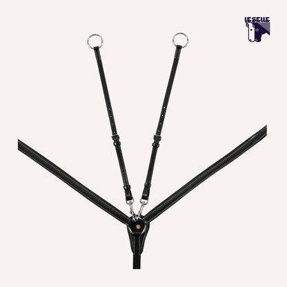 PETTORALE CON MARTINGALA REMOVIBILE E INSERTI ELASTICIZZATI EQUESTRO - NERO