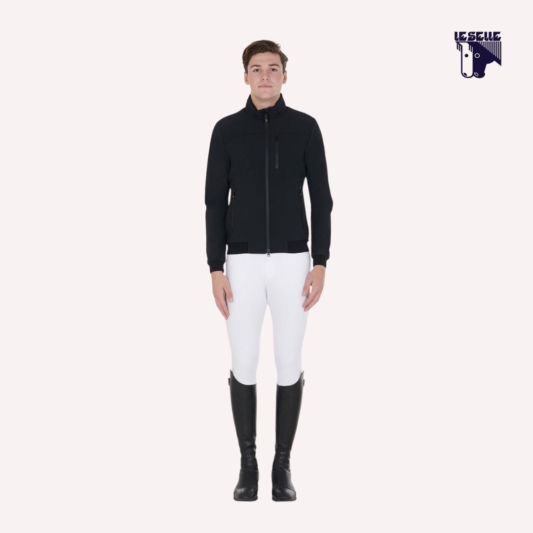 BOMBER IN TESSUTO TECNICO CON CAPPUCCIO ESTRAIBILE EQUESTRO - NERO