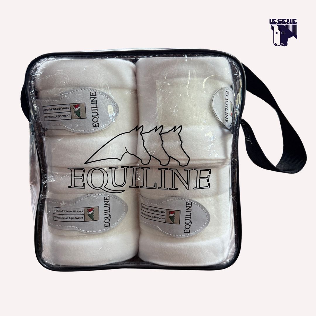 FASCE DA LAVORO IN PILE SET 4PZ EQUILINE - BIANCO