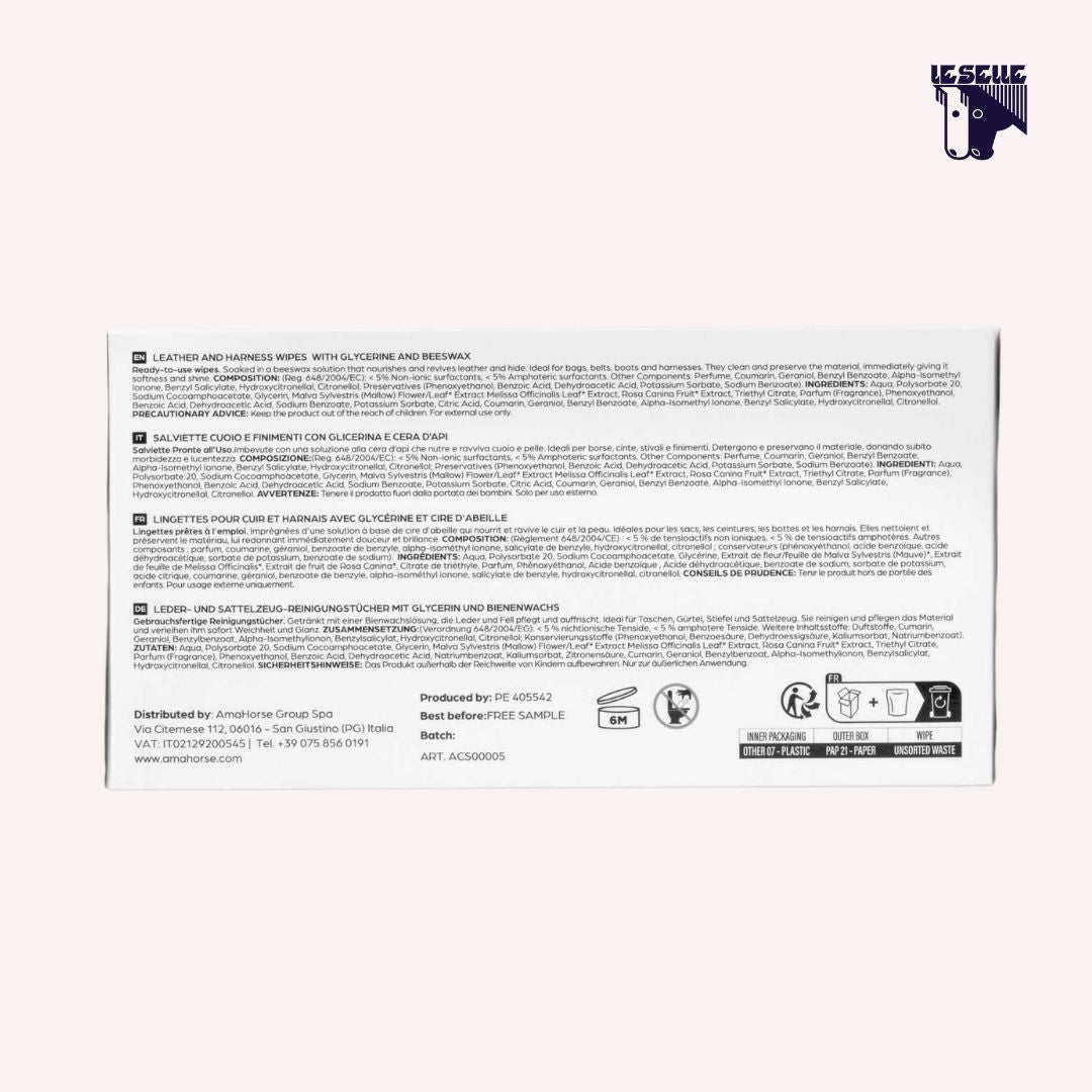 SALVIETTE PER CUOIO ALLA CERA D'API 40 PZ ACAVALLO