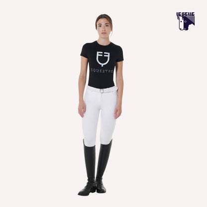 T-SHIRT MULTICOLOR LOGO EQUESTRO - NERO