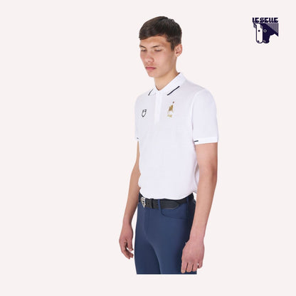 POLO UOMO DA ALLENAMENTO EQUESTRO PER FISE - BIANCO