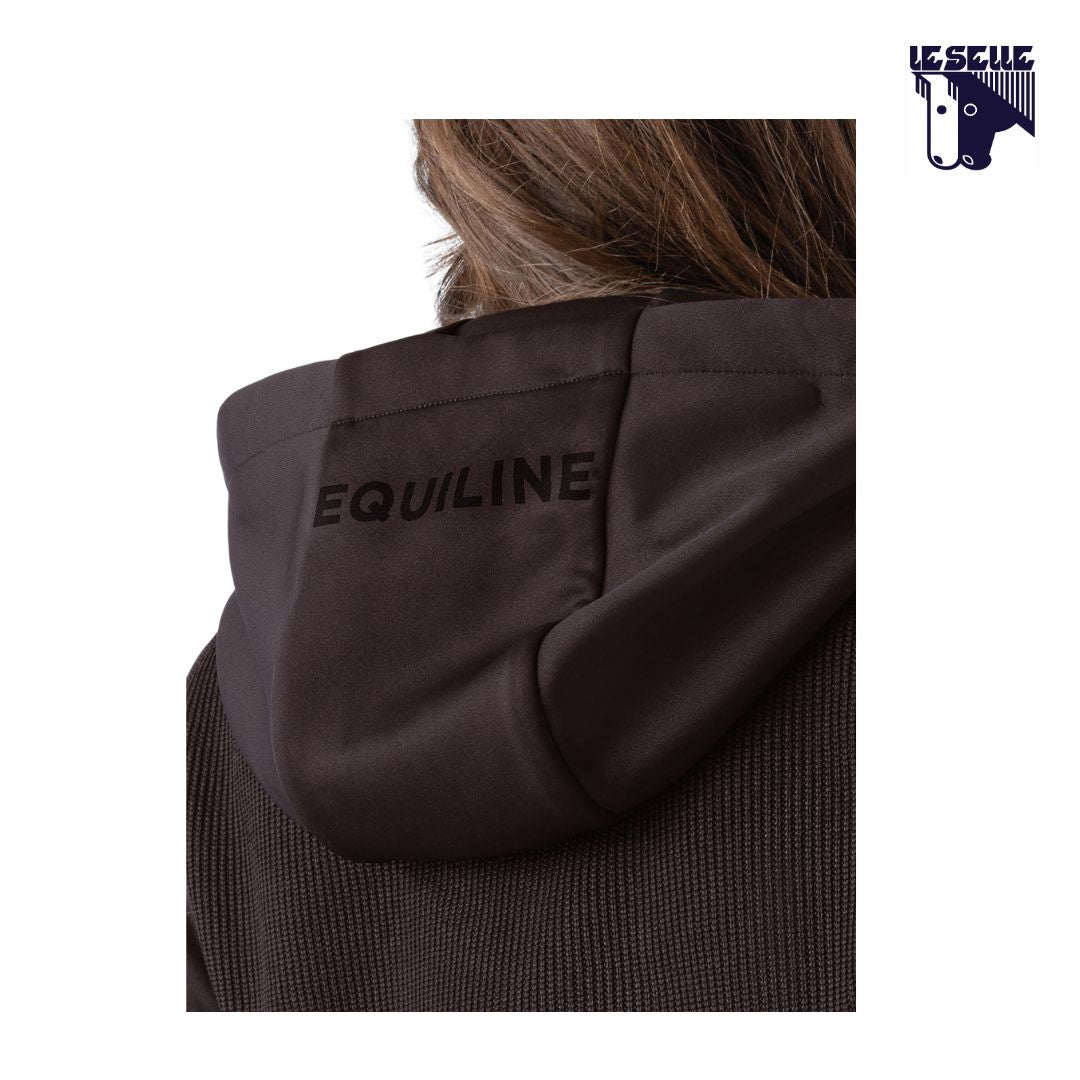 FELPA CON CAPPUCCIO EQELIS EQUILINE - CACAO