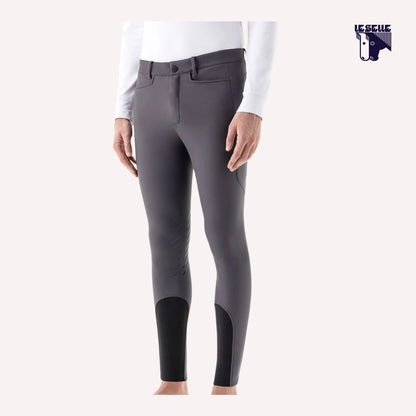 PANTALONI CON MICRO-PILE E GRIP AL GINOCCHIO EQUILINE - GRIGIO