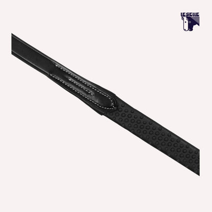 REDINI PER TESTIERA INGLESE CON FIBBIE NICHELATE EQUESTRO - NERO