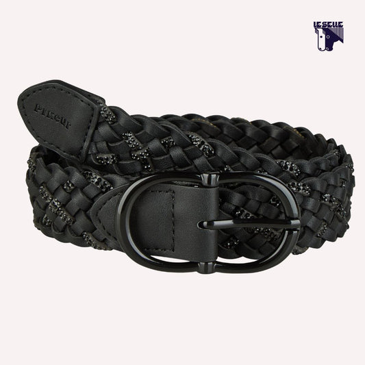 CINTURA PIKEUR INTRECCIATA CON GLITTER - NERO