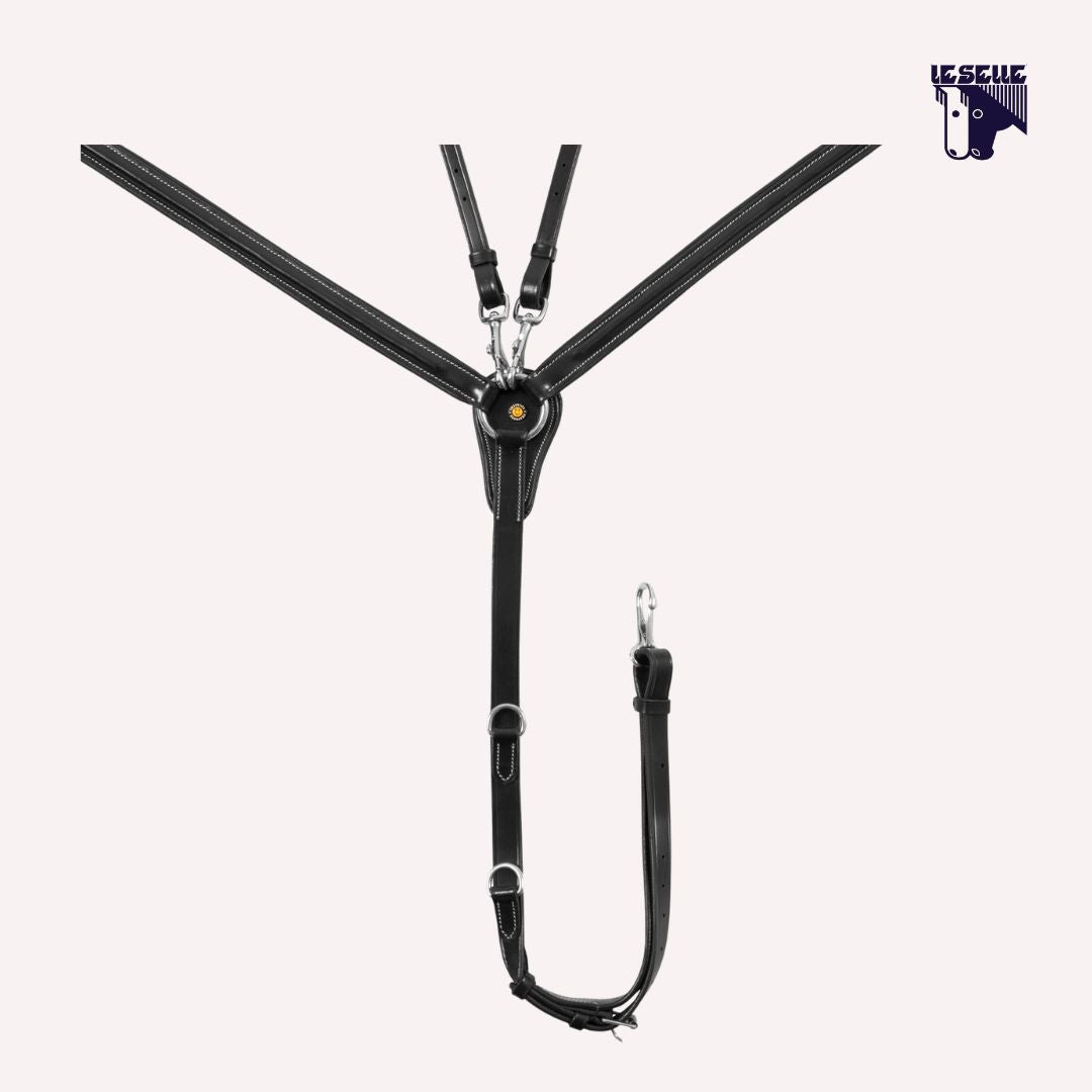 PETTORALE CON MARTINGALA REMOVIBILE E INSERTI ELASTICIZZATI EQUESTRO - NERO