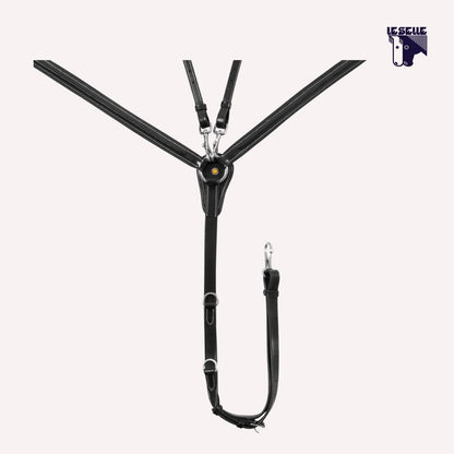 PETTORALE CON MARTINGALA REMOVIBILE E INSERTI ELASTICIZZATI EQUESTRO - NERO