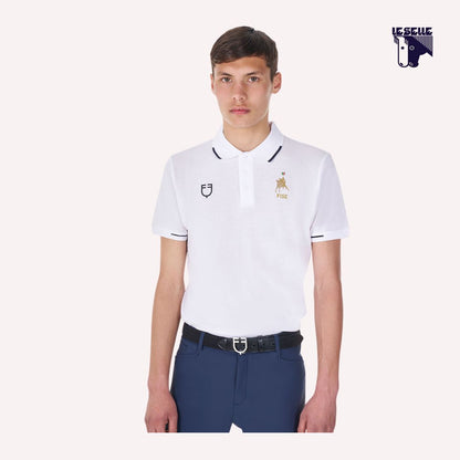 POLO UOMO DA ALLENAMENTO EQUESTRO PER FISE - BIANCO