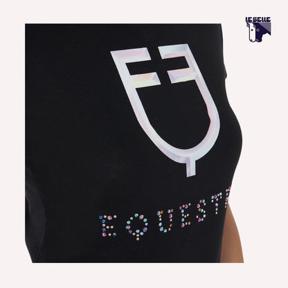 T-SHIRT MULTICOLOR LOGO EQUESTRO - NERO