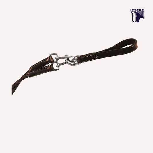 REDINI DI RITORNO IN NYLON E CUOIO DOPPIATO EQUESTRO - MARRONE
