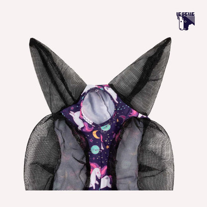MASCHERA ANTI MOSCHE CON RETINA COPRIORECCHIE PROTECH - UNICORNI NELLO SPAZIO