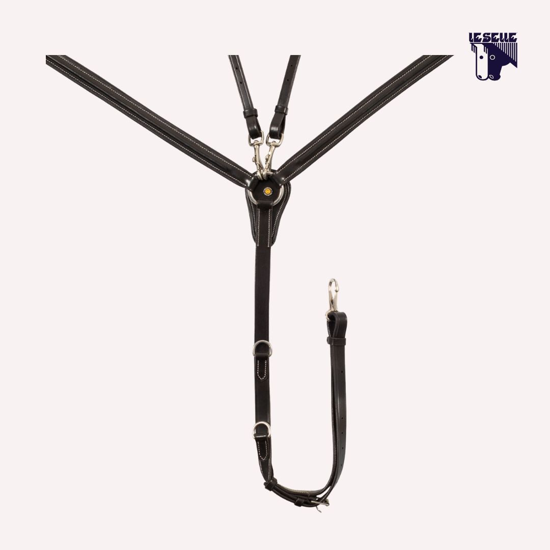 PETTORALE CON MARTINGALA REMOVIBILE E INSERTI ELASTICIZZATI EQUESTRO - MARRONE