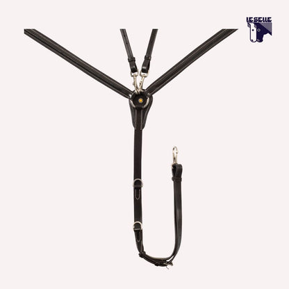 PETTORALE CON MARTINGALA REMOVIBILE E INSERTI ELASTICIZZATI EQUESTRO - MARRONE