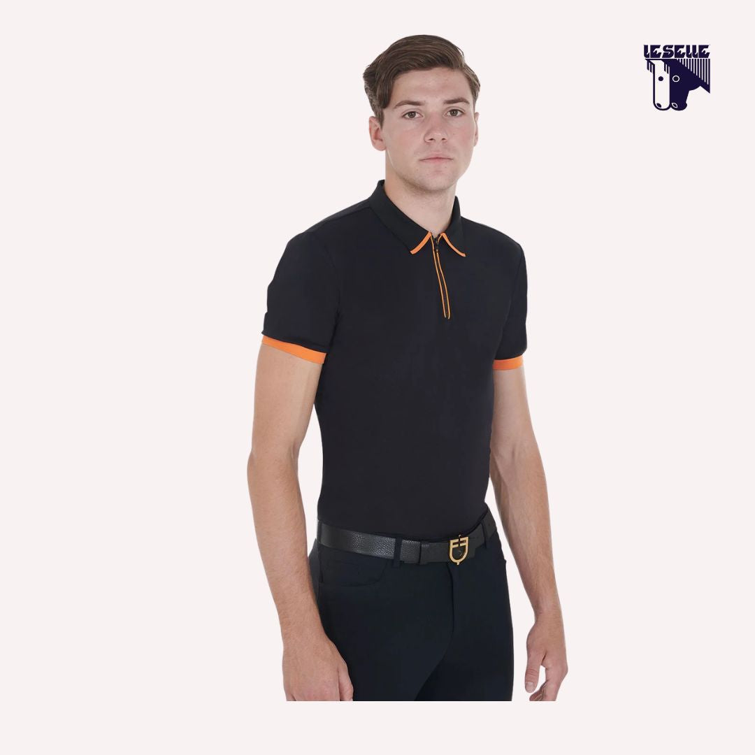 POLO UOMO SLIM FIT EQUESTRO - NERO