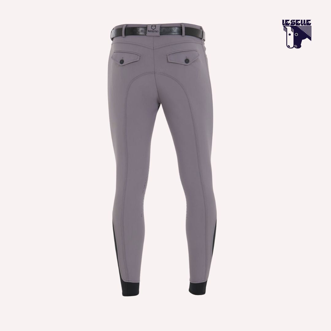 PANTALONI SLIM FIT IN TESSUTO TECNICO BIELASTICO EQUESTRO - GRIGIO