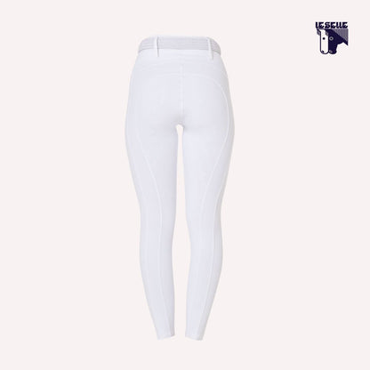 LEGGINGS EQUESTRO VITA ALTA CON PASSANTI - BIANCO