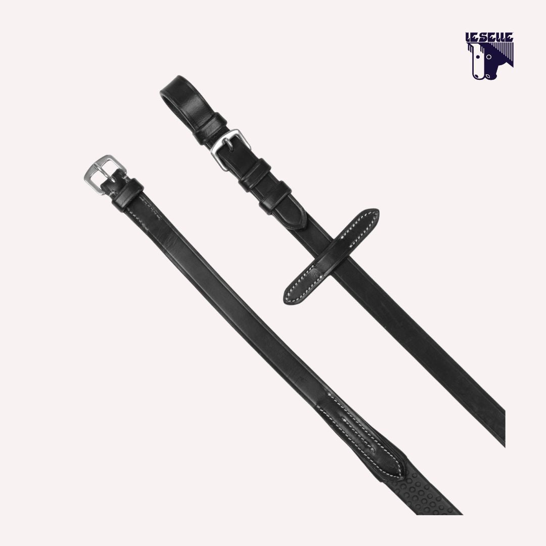 REDINI PER TESTIERA INGLESE CON FIBBIE NICHELATE EQUESTRO - NERO