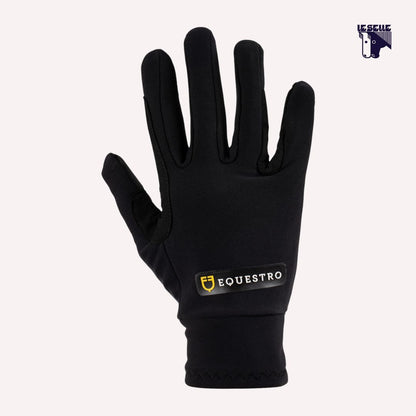 GUANTI UNISEX IN TESSUTO FELPATO EQUESTRO - NERO