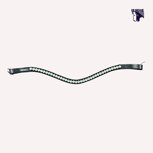 FRONTALINO SILVERLINE TACK - VERDE ACQUA