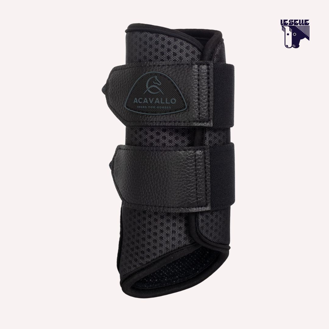 STINCHIERE ANTERIORI NEOPRENE TRAFORATO ACAVALLO - NERO