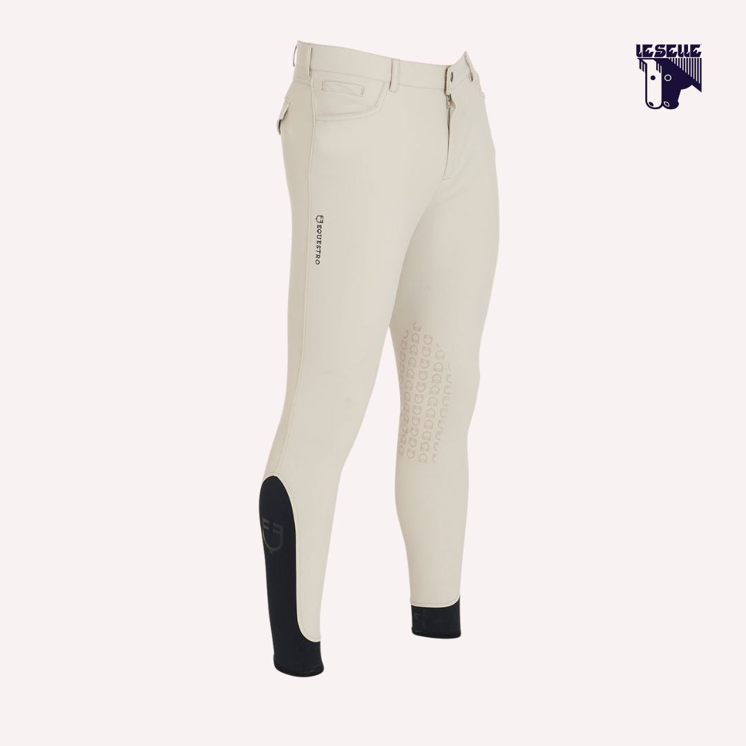 PANTALONI SLIM FIT IN TESSUTO TECNICO BIELASTICO EQUESTRO - BEIGE