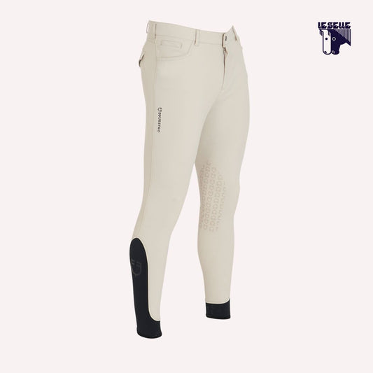 PANTALONI SLIM FIT IN TESSUTO TECNICO BIELASTICO EQUESTRO - BEIGE