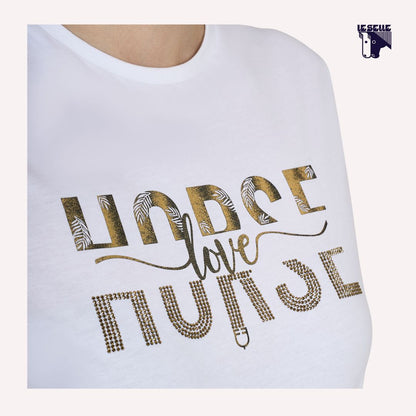 T-SHIRT HORSE LOVE EQUESTRO - BIANCO