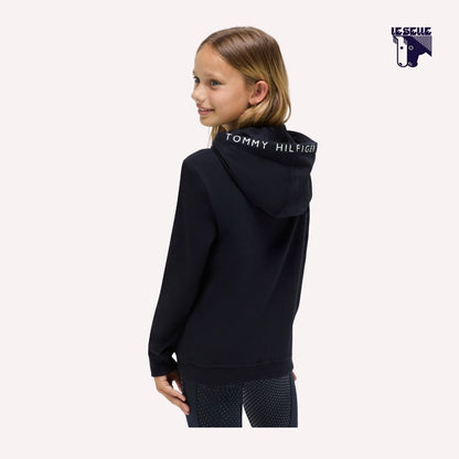 FELPA UNISEX BAMBINI TOMMY HILFIGER LAGUNA LOGO HOODIE - BLU