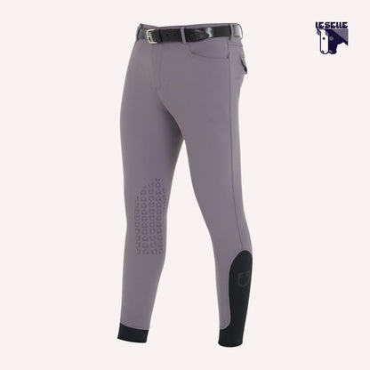 PANTALONI SLIM FIT IN TESSUTO TECNICO BIELASTICO EQUESTRO - GRIGIO