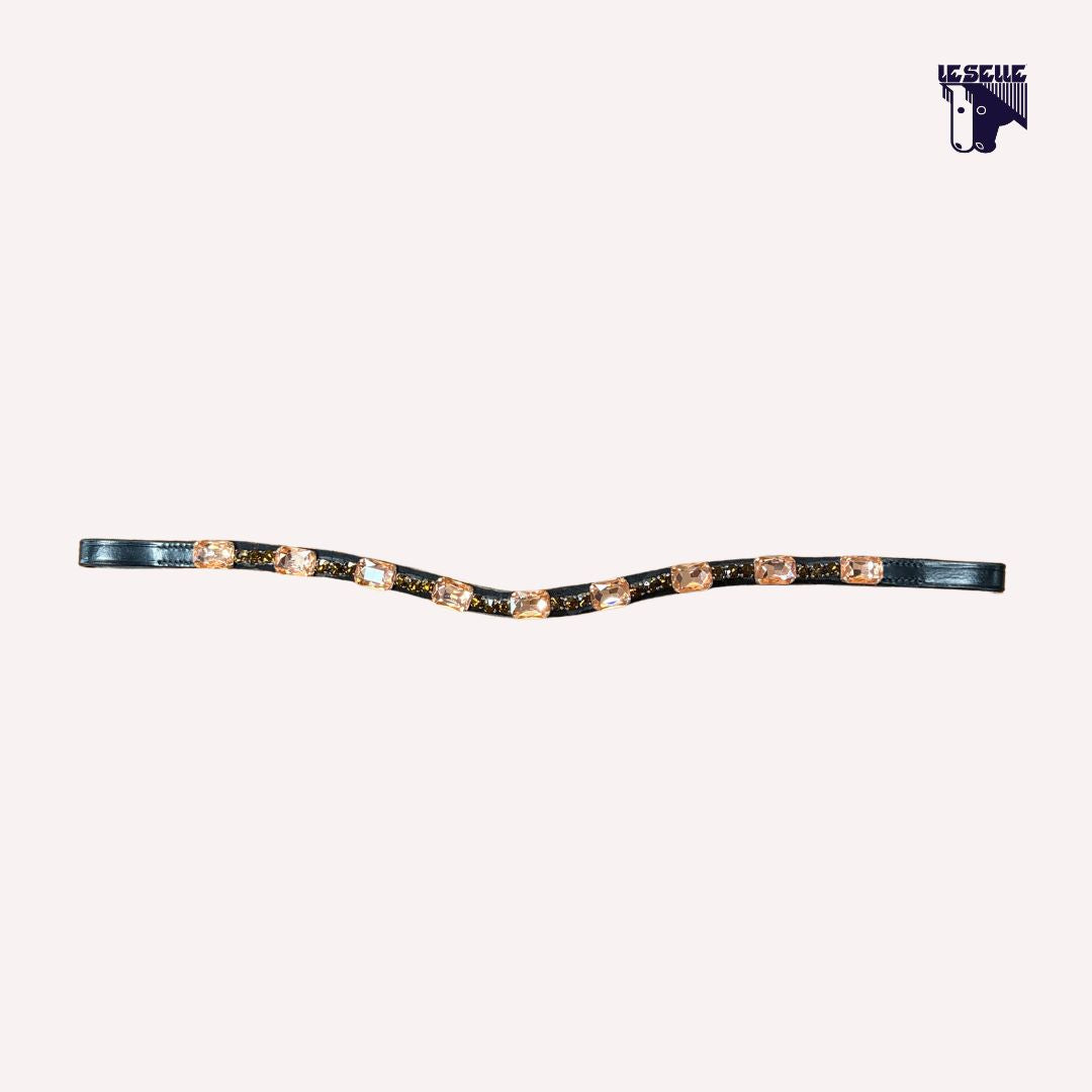 FRONTALINO SILVERLINE TACK - AMBRA E MARRONE