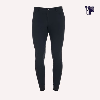 PANTALONI SLIM FIT IN TESSUTO TECNICO BIELASTICO EQUESTRO - NERO