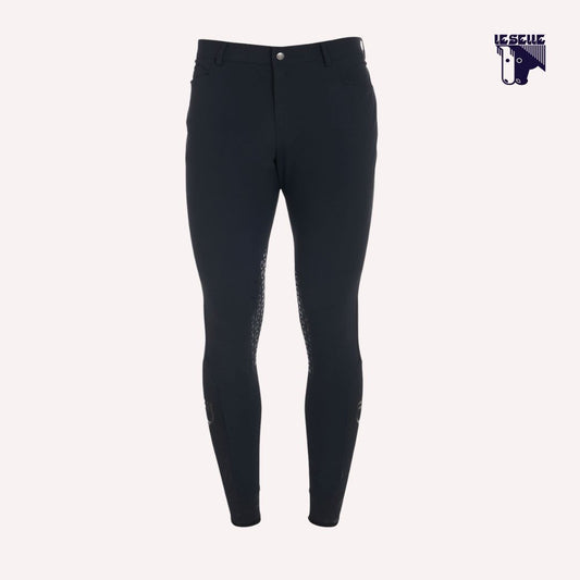 PANTALONI SLIM FIT IN TESSUTO TECNICO BIELASTICO EQUESTRO - NERO