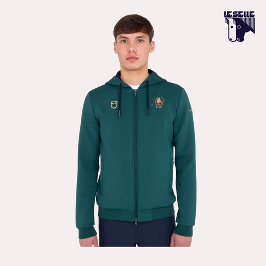 FELPA CON CAPPUCCIO EQUESTRO PER FISE - VERDE