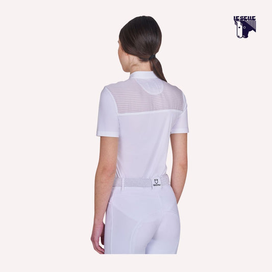 POLO DA CONCORSO MANICHE CORTE EQUESTRO - BIANCO
