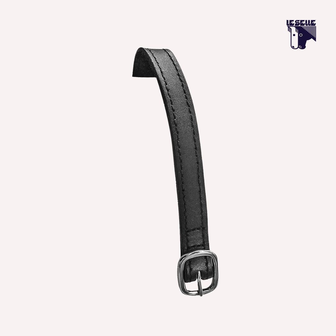 LACCIOLINI PER SPERONI IN PELLE CON FIBBIA ARGENTATA AMAHORSE - NERO