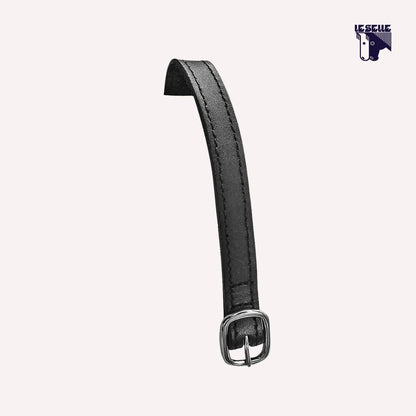 LACCIOLINI PER SPERONI IN PELLE CON FIBBIA ARGENTATA AMAHORSE - NERO
