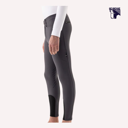 PANTALONI CON MICRO-PILE E GRIP AL GINOCCHIO EQUILINE - GRIGIO