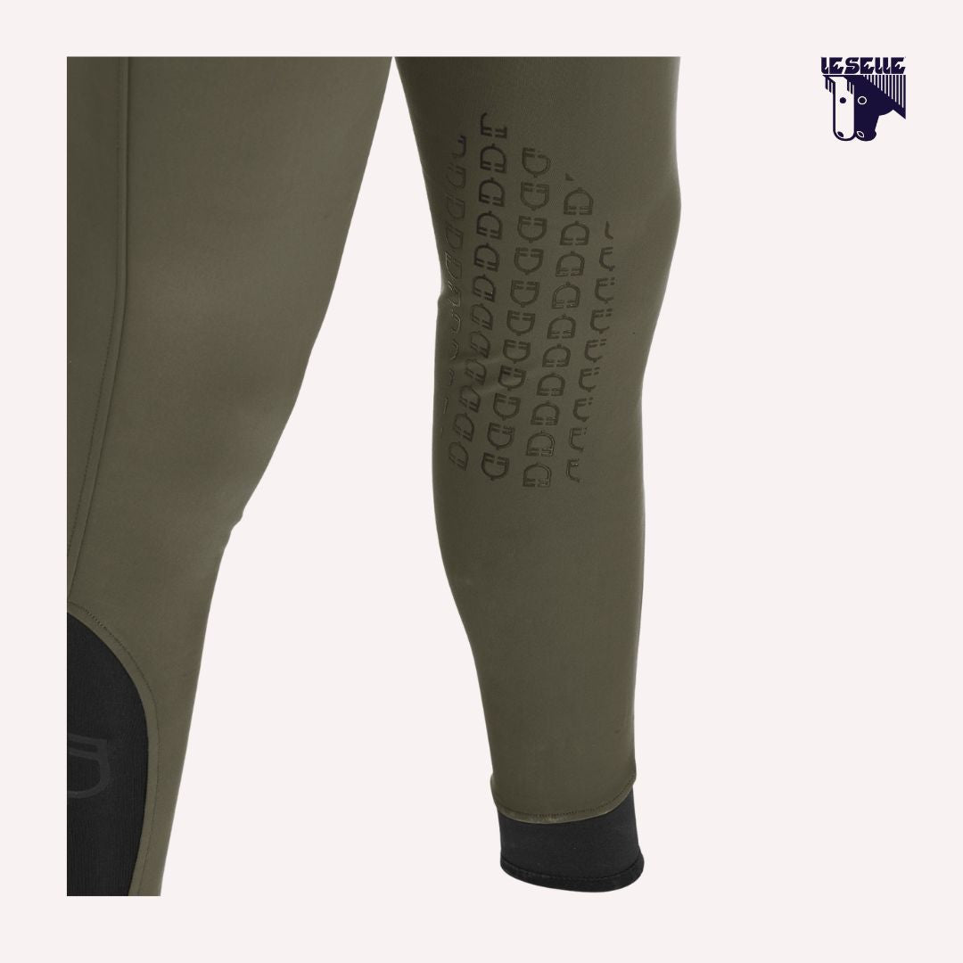 PANTALONI UOMO SLIM FIT CON GRIP AL GINOCCHIO EQUESTRO - VERDE MILITARE