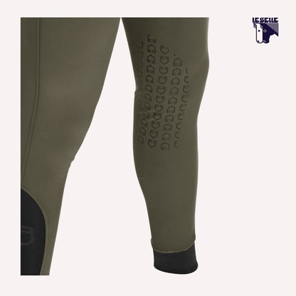 PANTALONI UOMO SLIM FIT CON GRIP AL GINOCCHIO EQUESTRO - VERDE MILITARE