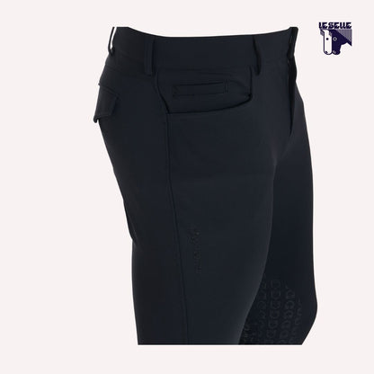 PANTALONI SLIM FIT IN TESSUTO TECNICO BIELASTICO EQUESTRO - NERO