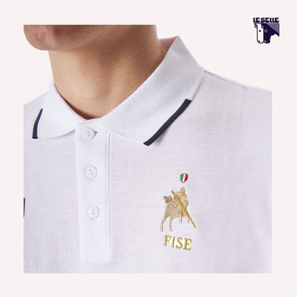 POLO UOMO DA ALLENAMENTO EQUESTRO PER FISE - BIANCO