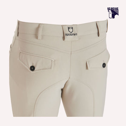 PANTALONI SLIM FIT IN TESSUTO TECNICO BIELASTICO EQUESTRO - BEIGE