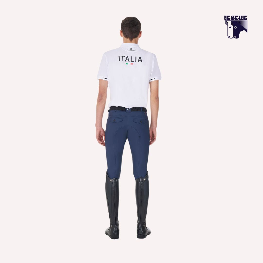 POLO UOMO DA ALLENAMENTO EQUESTRO PER FISE - BIANCO