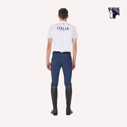 POLO UOMO DA ALLENAMENTO EQUESTRO PER FISE - BIANCO