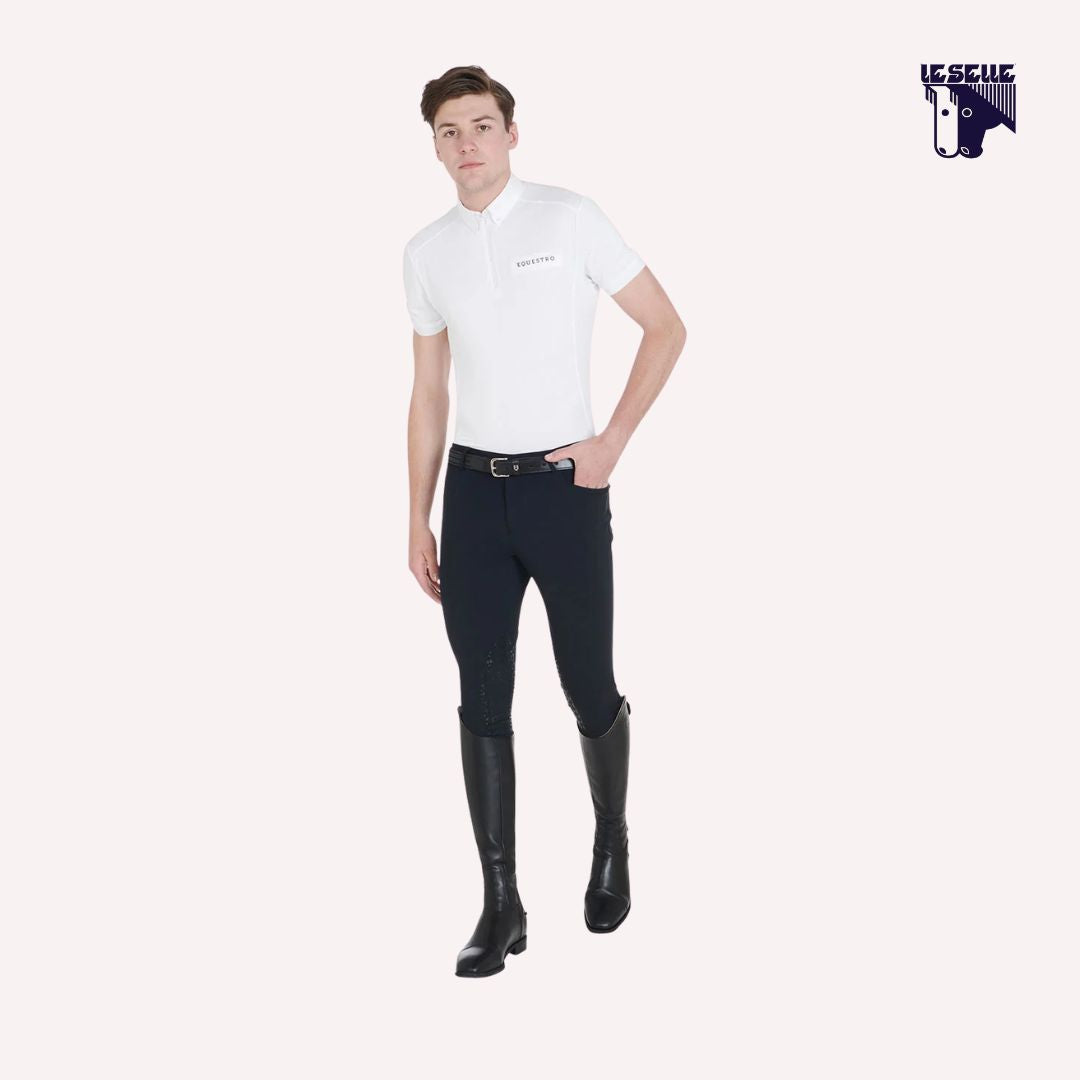 POLO UOMO SLIM FIT DA CONCORSO EQUESTRO - BIANCO