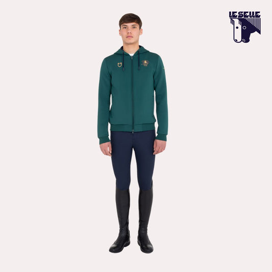 FELPA CON CAPPUCCIO EQUESTRO PER FISE - VERDE