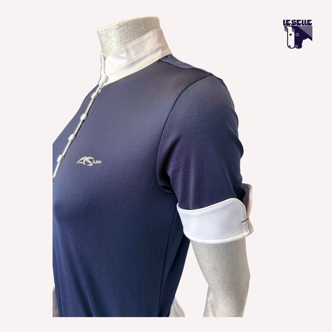 POLO DA COMPETIZIONE FUTA MEZZA MANICA ANNA SCARPATI - BLU