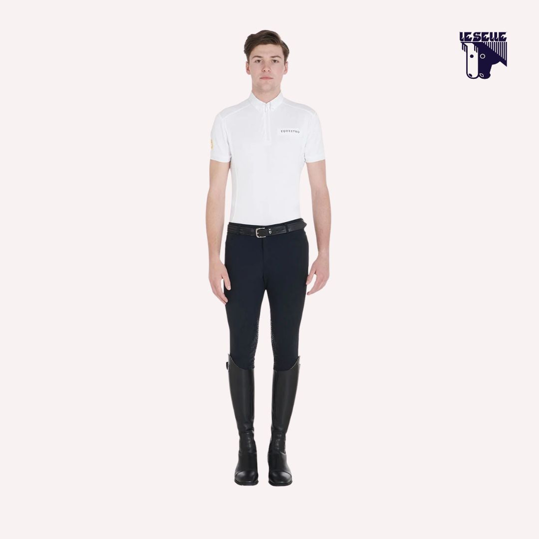 POLO UOMO SLIM FIT DA CONCORSO EQUESTRO - BIANCO